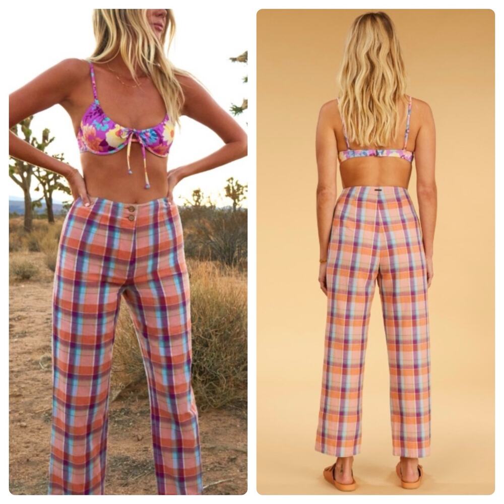 Billabong x Salty Blonde Break Point Pants In Plaid